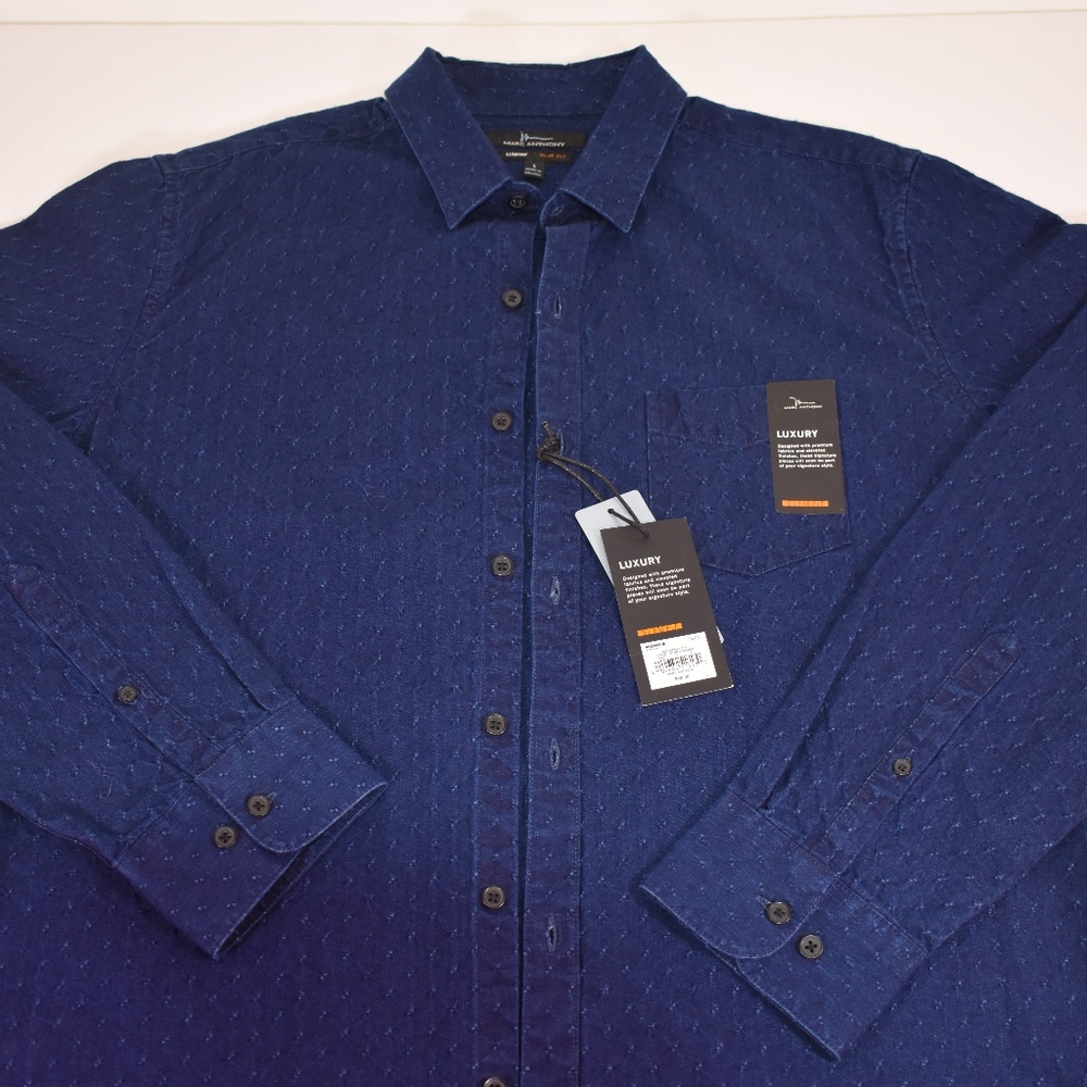 MARC ANTHONY SLIM FIT LUXURY MEN'S BUTTON DOWN
